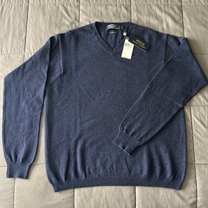 Men’s Ralph Lauren Polo sweater V neck (Blue) size Large